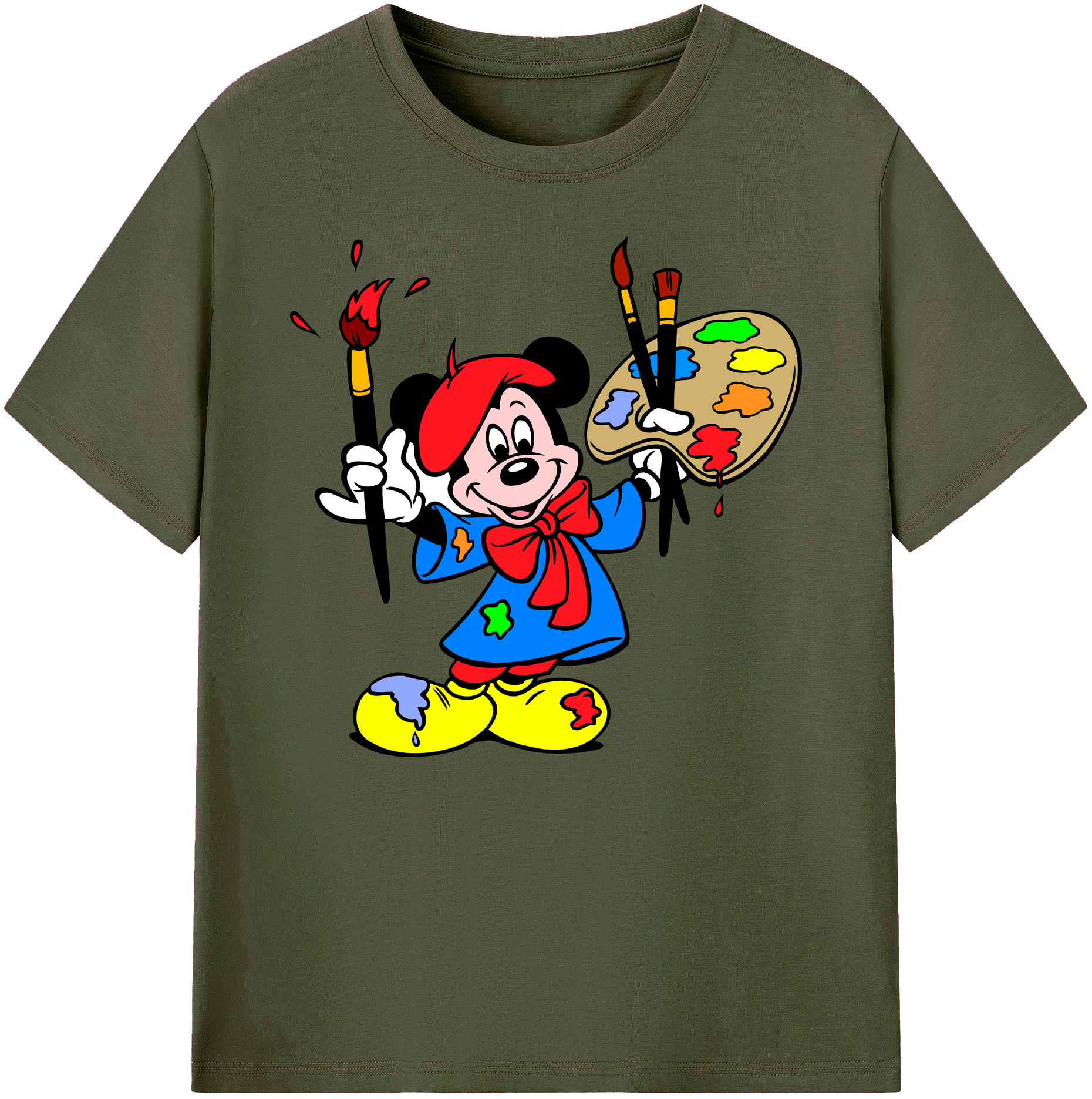 ミッキーマウス Mickey Mouse 綿100％ メンズ半袖Tシャツ｜肌触りやわらか＆通気性